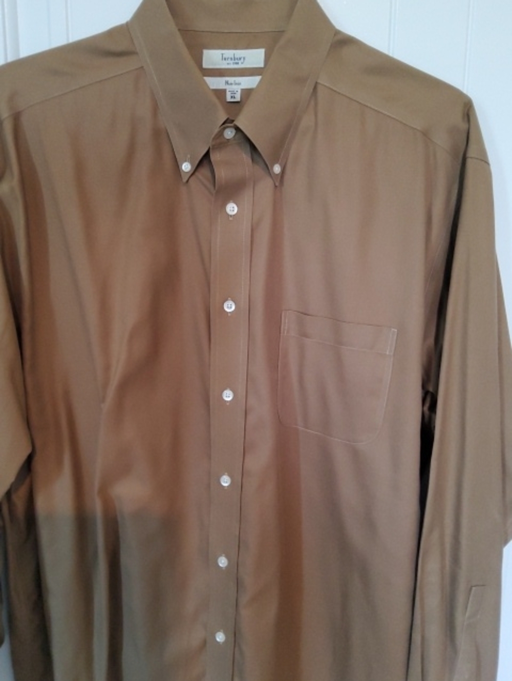 Turnberry Fieldcrest Men’s Button-Down Dress Shirt - Tan